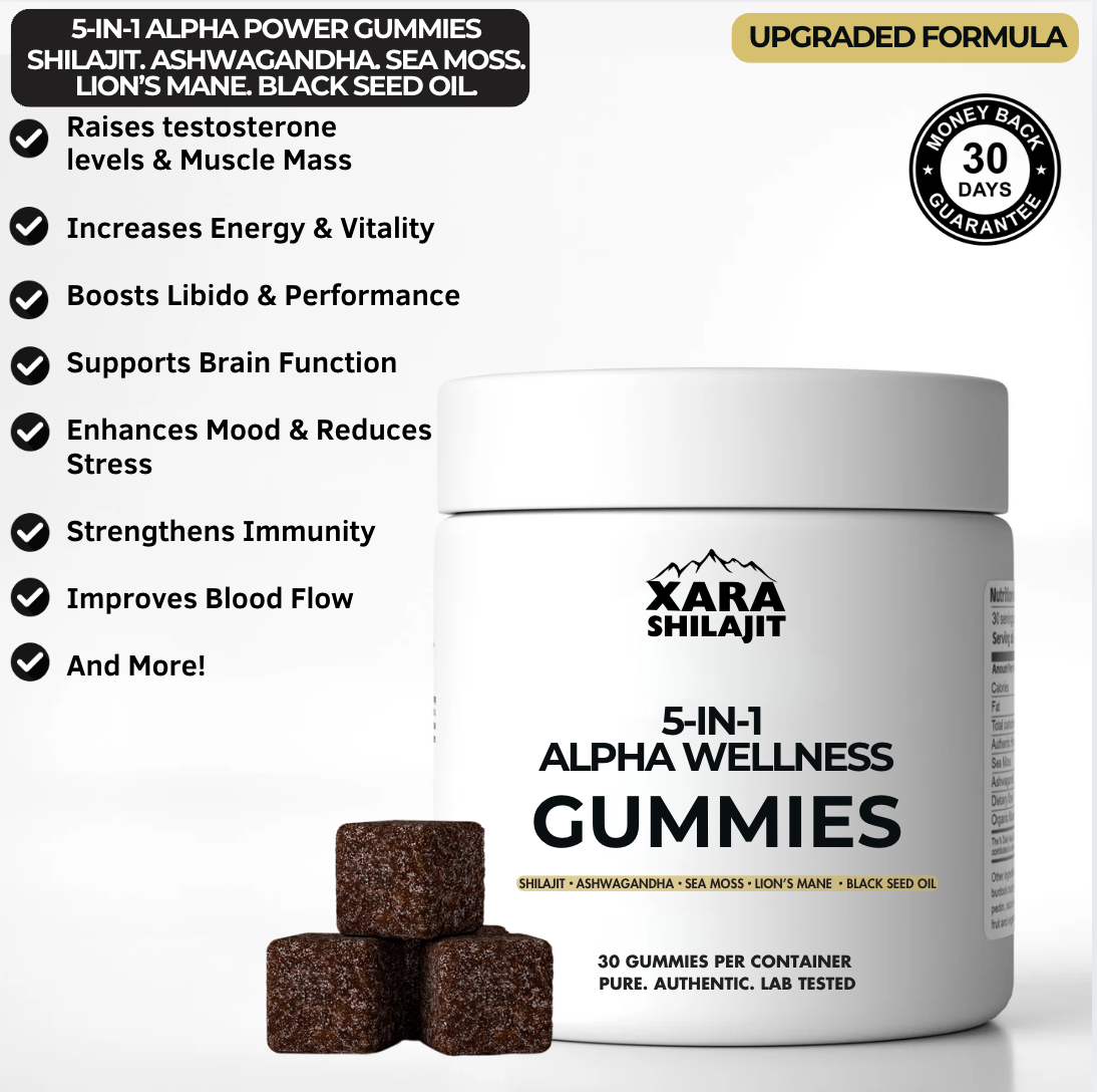 Xarashilajit® 5 in 1 Alpha wellness gummies