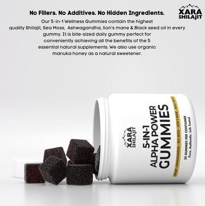 Xarashilajit® 5 in 1 Alpha wellness gummies